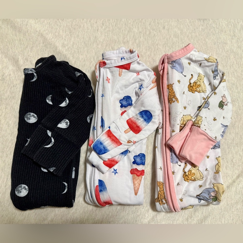 Jammie Jams | Bamboo Zipper Footie Sleepers sz 0-3M BUNDLE